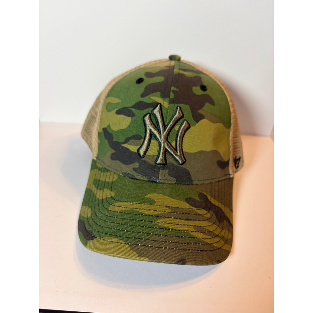 '47 Brand NY Yankees Hat OSFA Camo Mesh Trucker Snapback Cap Gorpcore